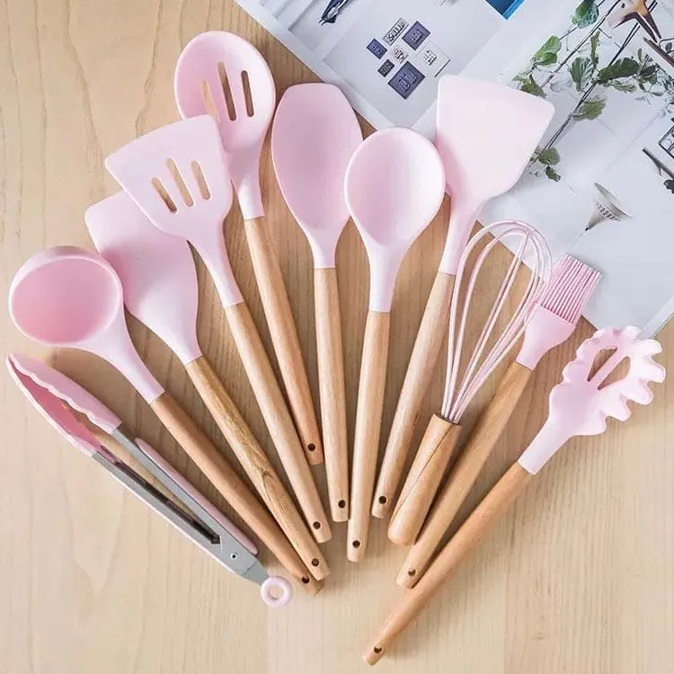 12 Pcs Silicone Utensils With Holder, Heat Resistant Kitchen Cookware