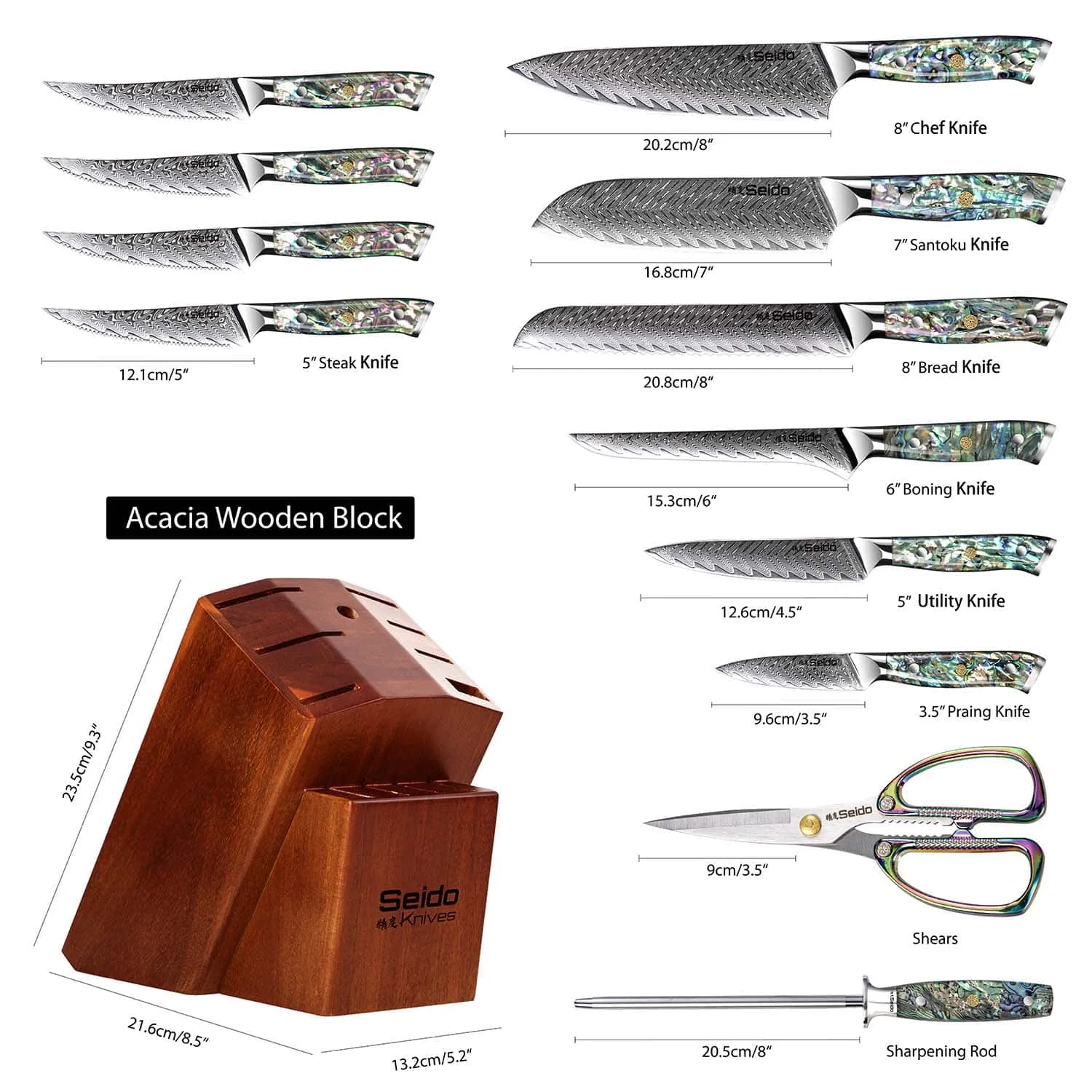 13-Piece Awabi Knife Block Set