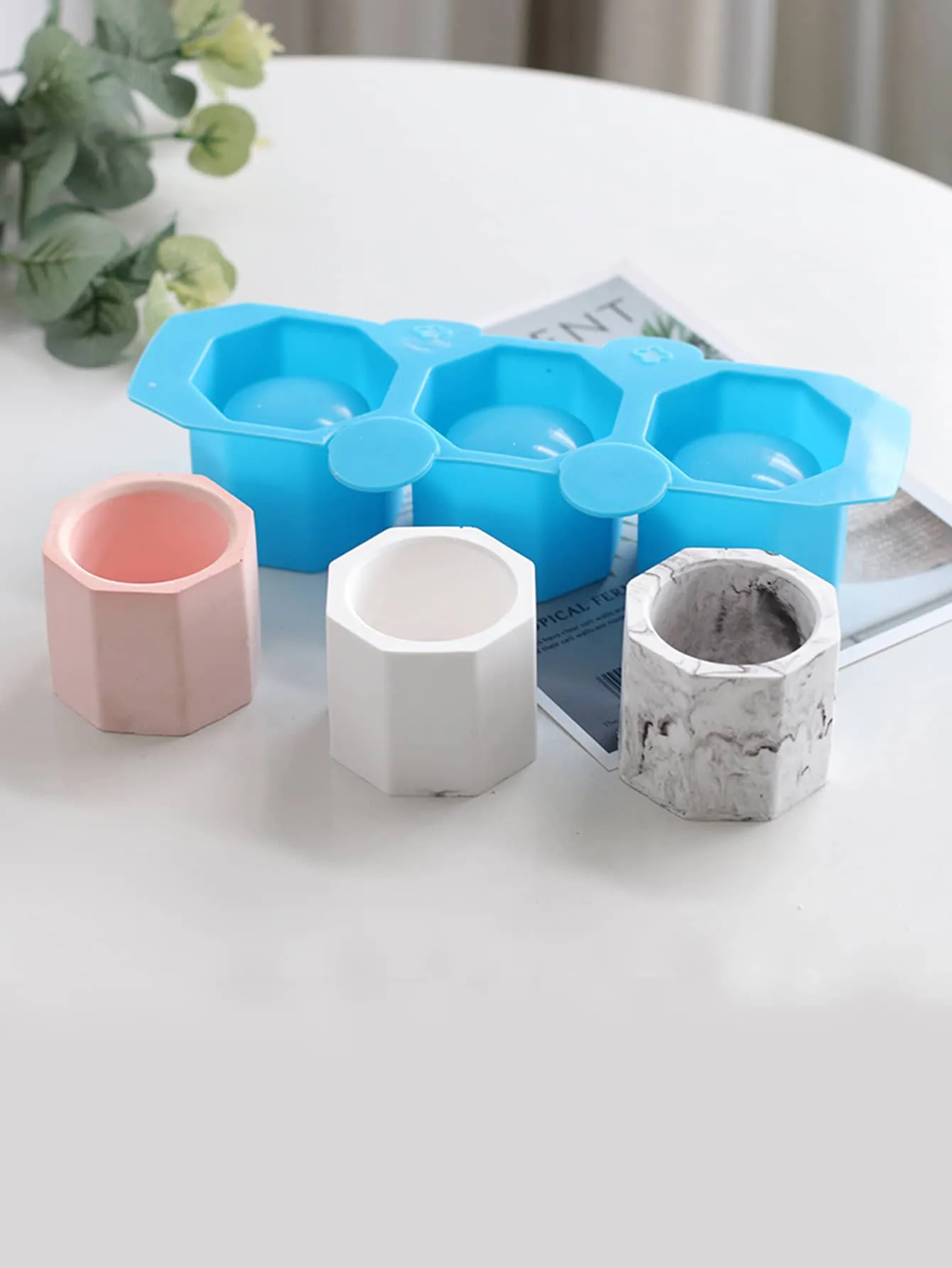 1pc Random Color DIY Candle Mold 3 Grid Scented Soap Mold For DIY Craft