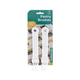 2 Pack White Plastic Pastry Brush - 17.5cm