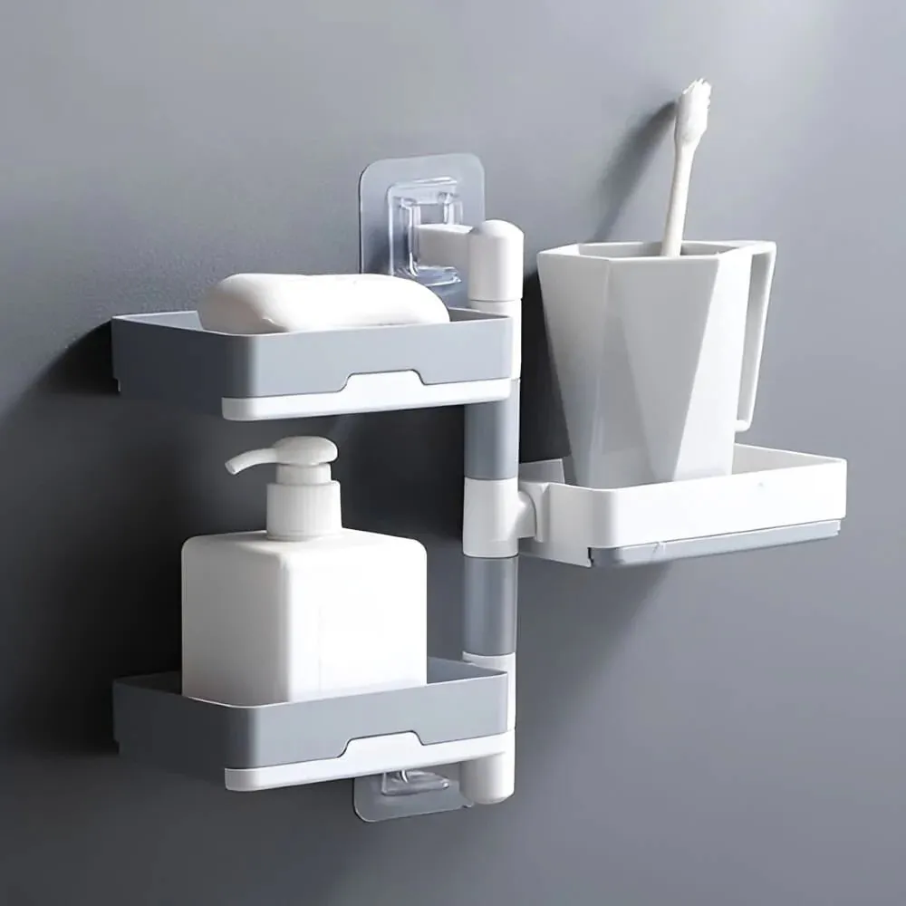 3 Layer Soap Holder - Wall Mounted Shampoo Bar Holder for Shower, Bathroom, Tub and Kitchen Sink