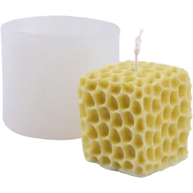 3D Square Honeycomb Shape Candle Molds Scented Candle Making Silicone Mold