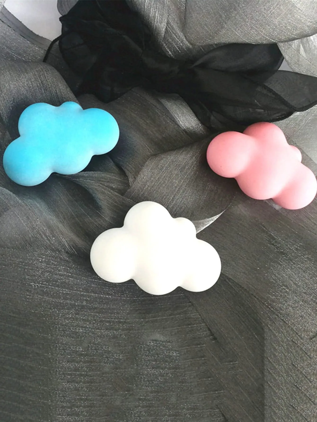 3pcs Cloud Shaped DIY Silicone Mold Clear Soap Mold Candle Mold For DIY