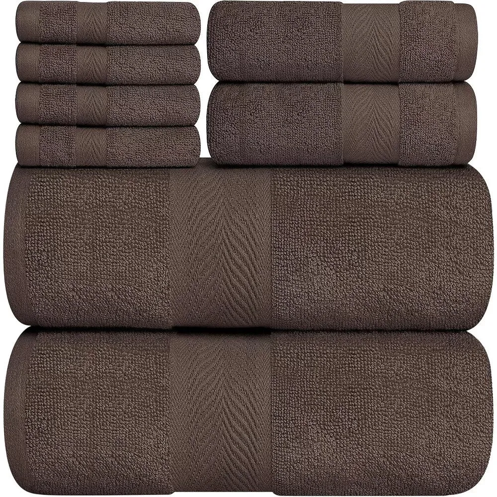 8 Pcs Towel Bale Set 100% Egyptian Cotton Face, Hand Towel, Big Bath Towel 600GSM