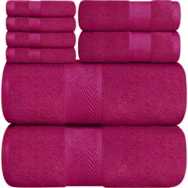 8 Pcs Towel Bale Set 100% Egyptian Cotton Face, Hand Towel, Big Bath Towel 600GSM