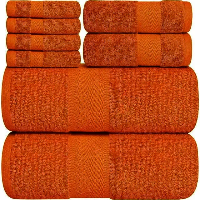 8 Pcs Towel Bale Set 100% Egyptian Cotton Face, Hand Towel, Big Bath Towel 600GSM