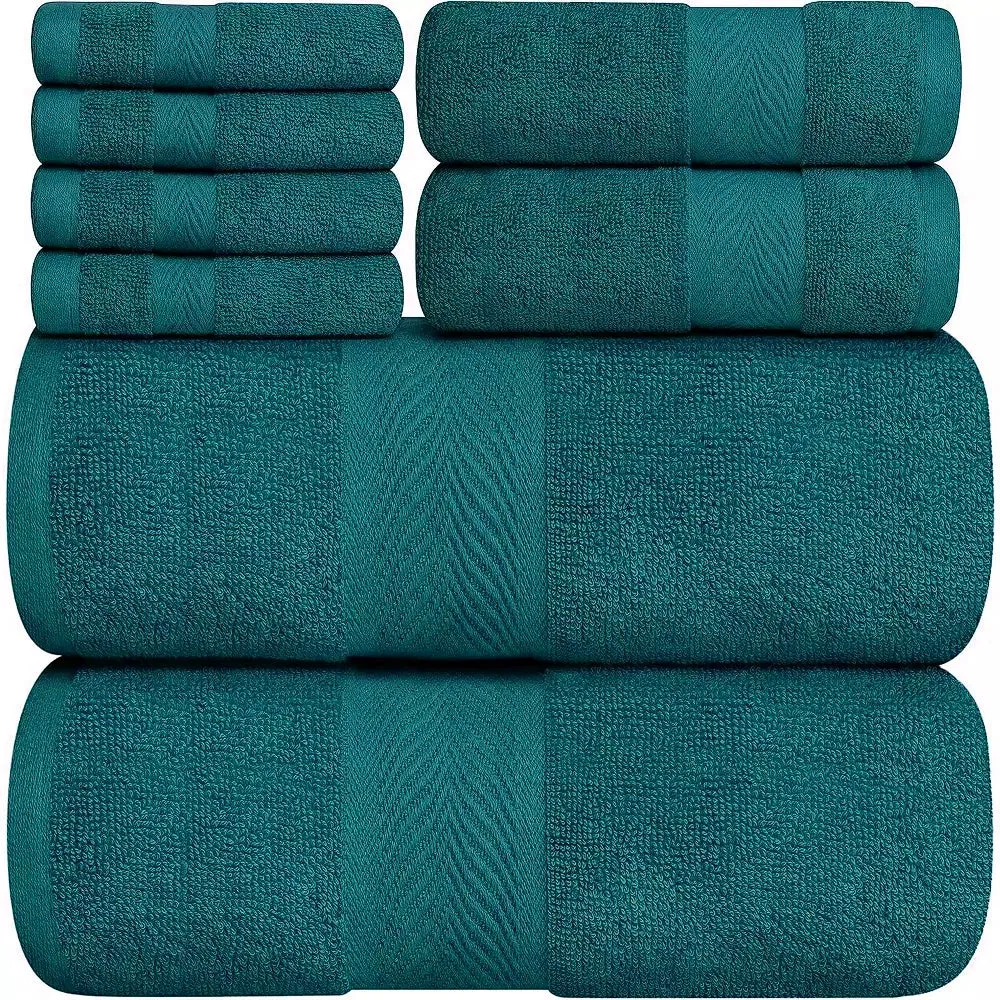 8 Pcs Towel Bale Set 100% Egyptian Cotton Face, Hand Towel, Big Bath Towel 600GSM