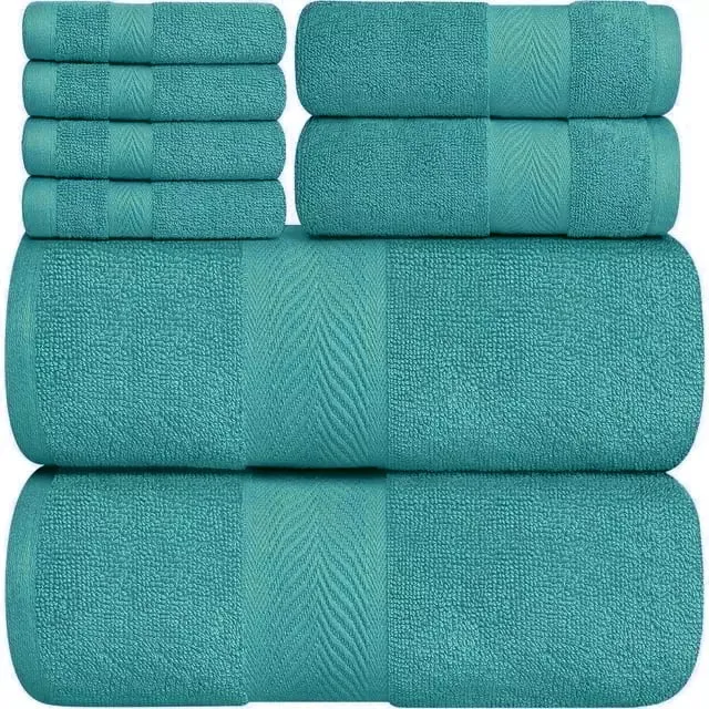 8 Pcs Towel Bale Set 100% Egyptian Cotton Face, Hand Towel, Big Bath Towel 600GSM