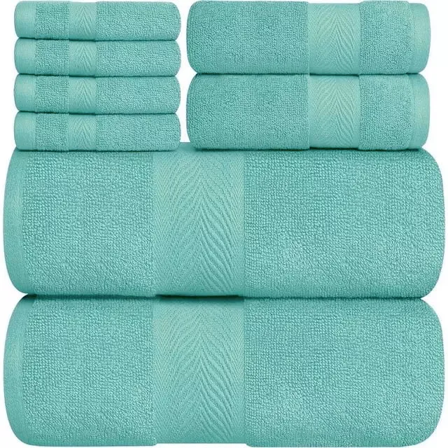 8 Pcs Towel Bale Set 100% Egyptian Cotton Face, Hand Towel, Big Bath Towel 600GSM