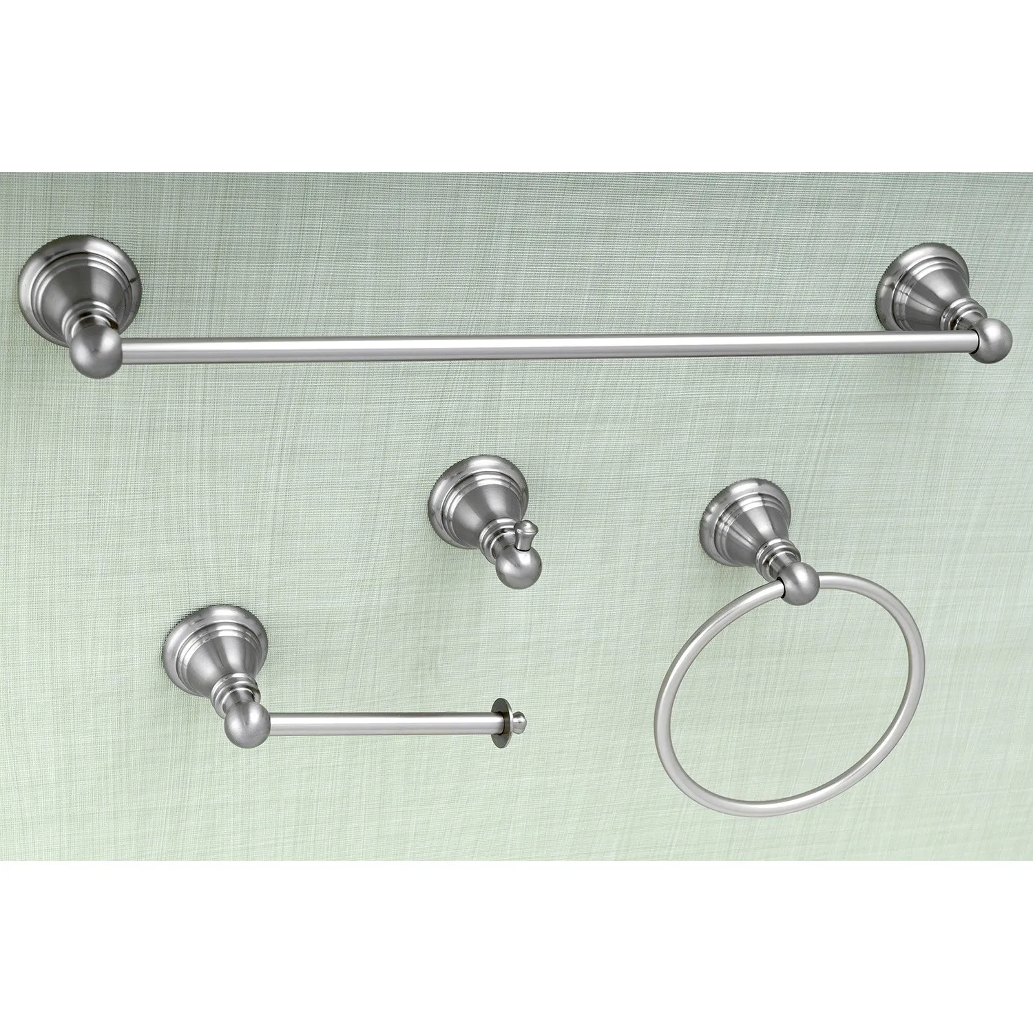 American Classic BAHK192478SN 4-Piece 18-Inch Towel Bar Bathroom Accessory Set, Brushed Nickel