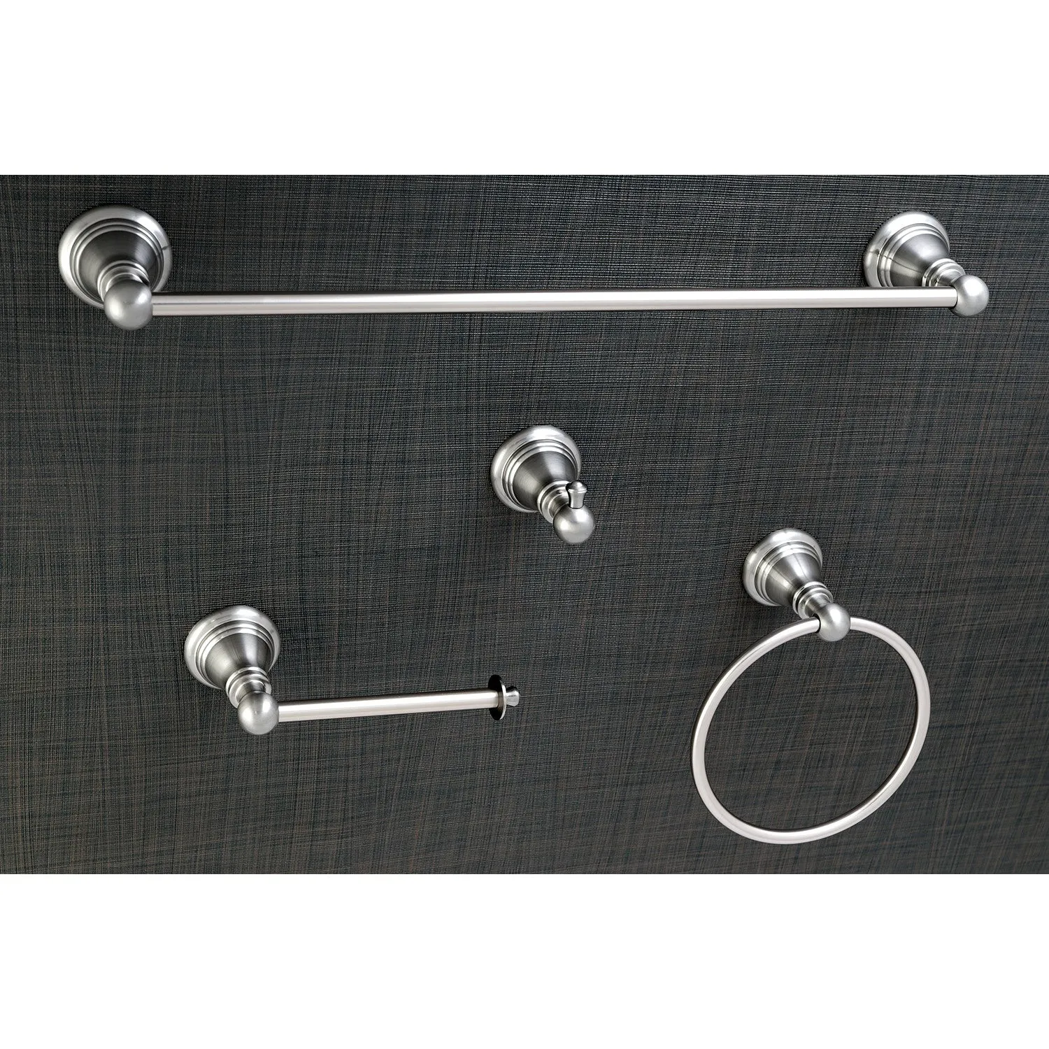 American Classic BAHK192478SN 4-Piece 18-Inch Towel Bar Bathroom Accessory Set, Brushed Nickel