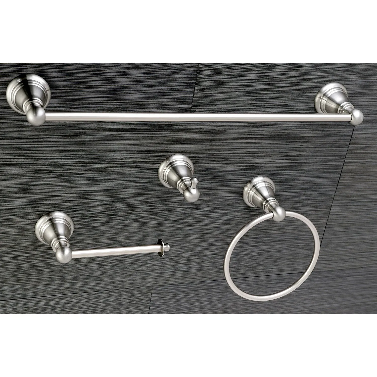 American Classic BAHK192478SN 4-Piece 18-Inch Towel Bar Bathroom Accessory Set, Brushed Nickel