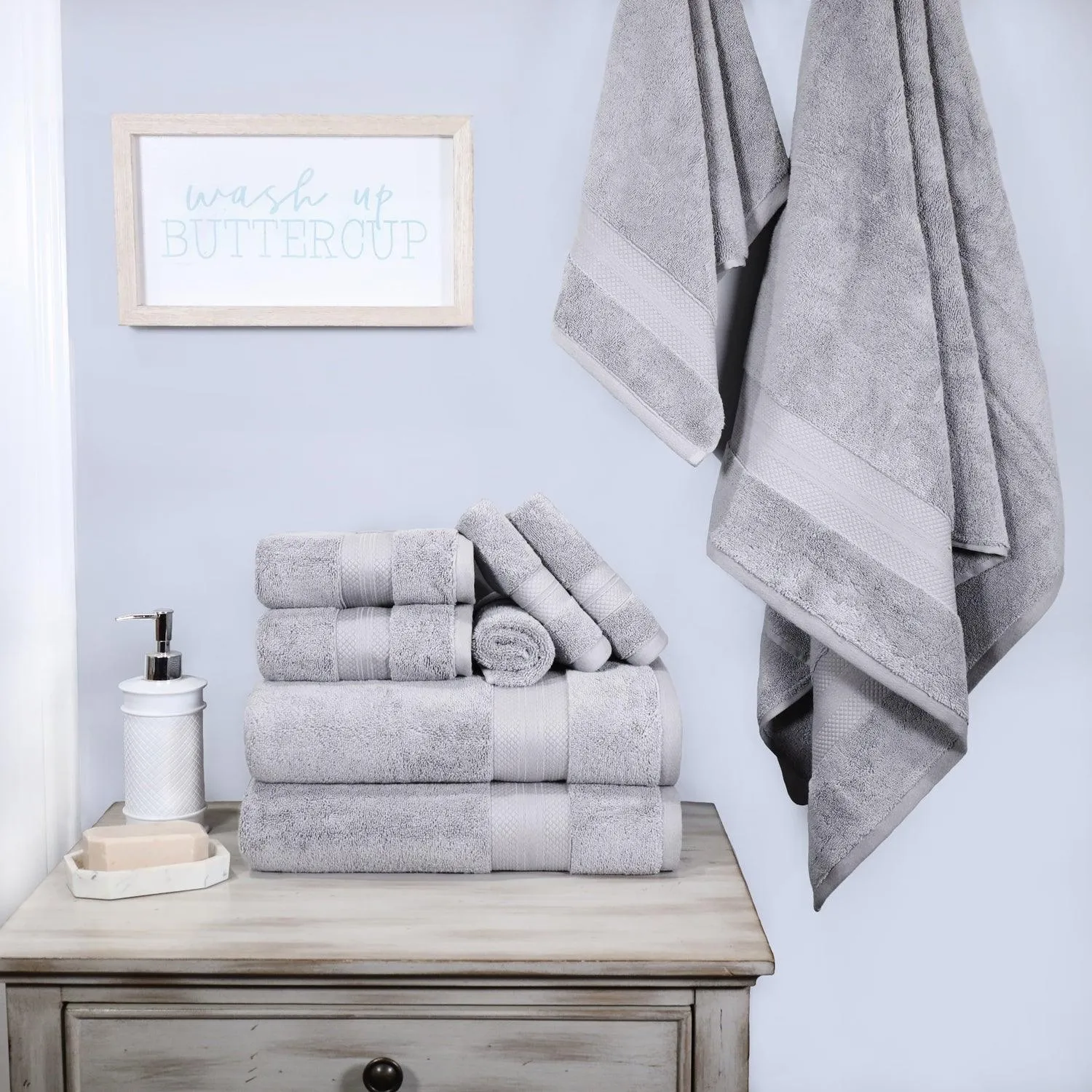 Aria Turkish Cotton Super Absorbent Assorted Towel Set Collection