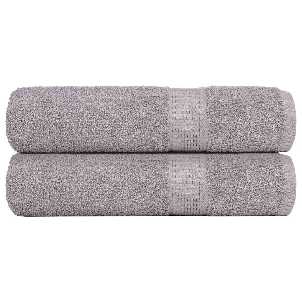 Bath Towels 2 pcs Grey 100x150 cm 360 gsm 100% Cotton