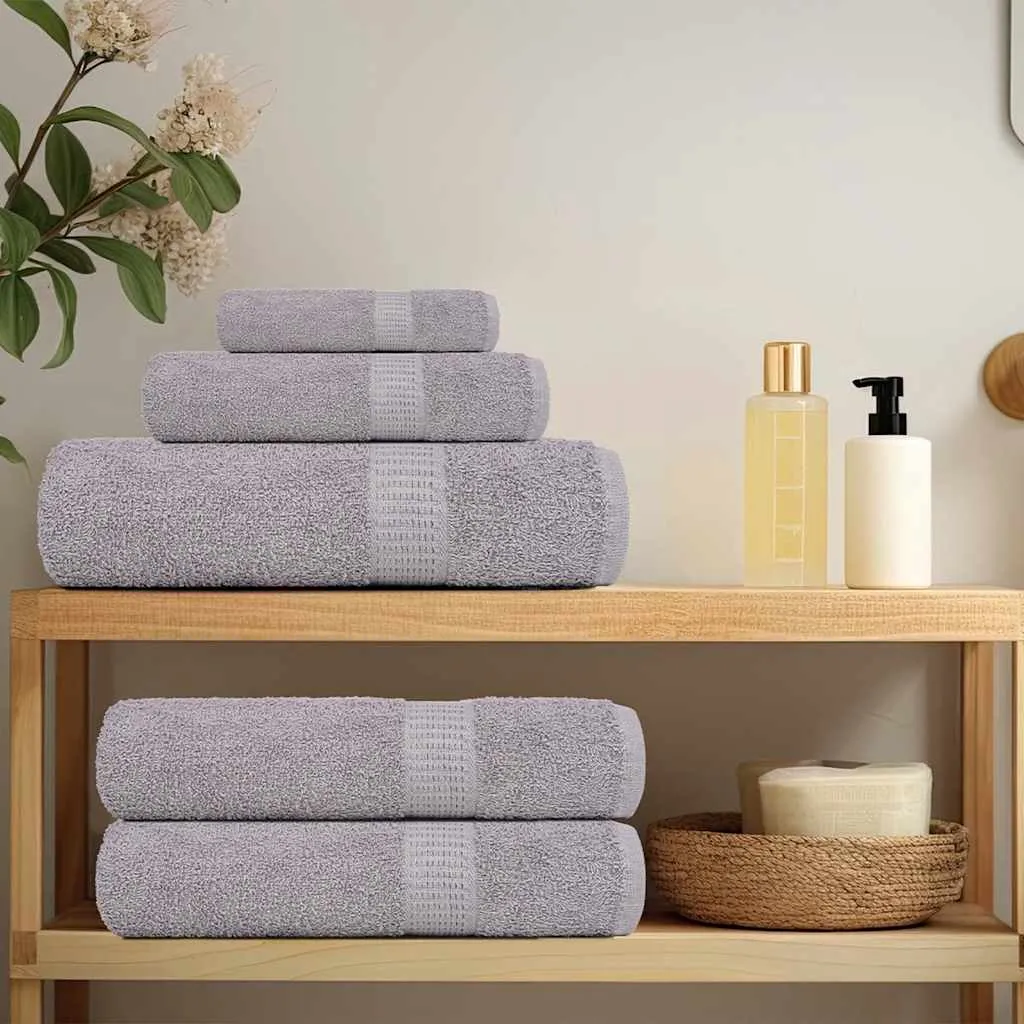 Bath Towels 2 pcs Grey 100x150 cm 360 gsm 100% Cotton