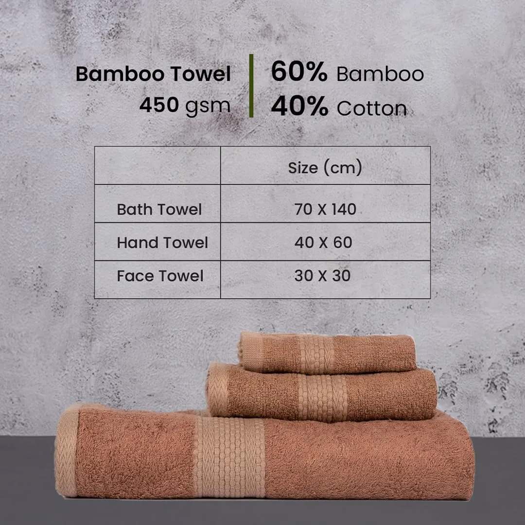 BePlush 3 Piece Towels Set | Ultra Soft, Highly Absorbent, Anti Bacterial (Bath Towel, Hand Towel and Face Towel) Perfect as a Diwali/House Warming/wedding (Gift Box : Rust)