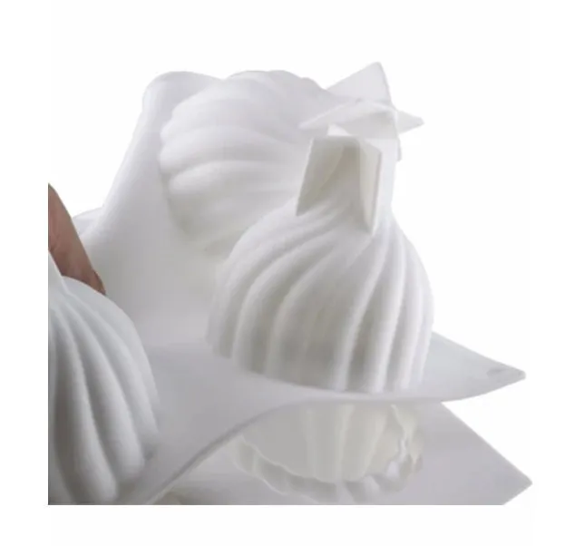 Cake Mould  - 6 Cavities Spiral Castle Shape Silicone Mold - Cake Mousse Mold - Silicone Forms - Baking Mold Chocolate Decorating Baking