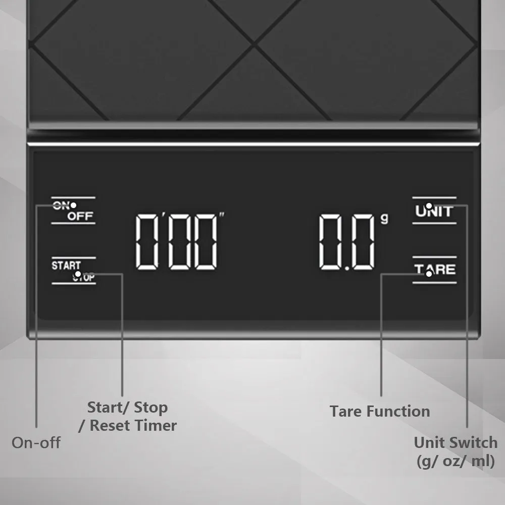 Coffee Scale with Timer Digital Kitchen Scale