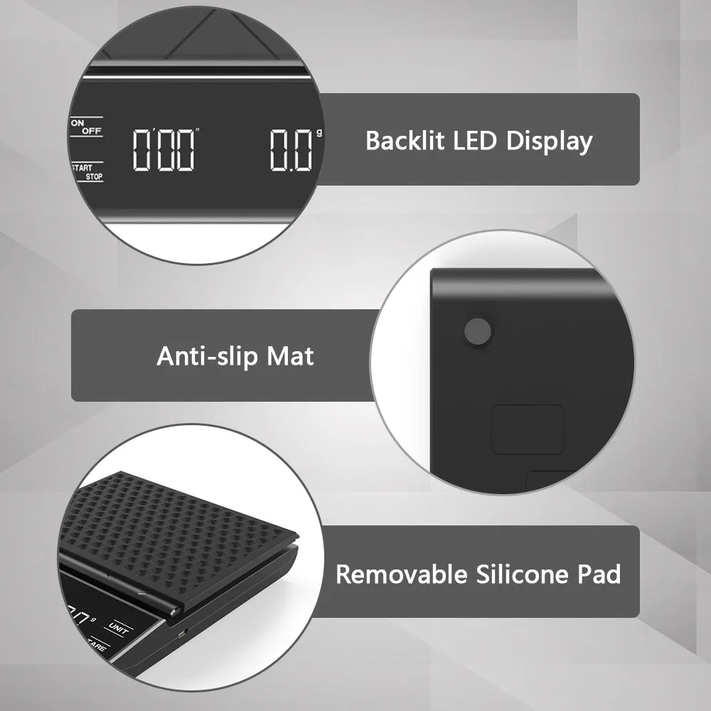 Coffee Scale with Timer Digital Kitchen Scale
