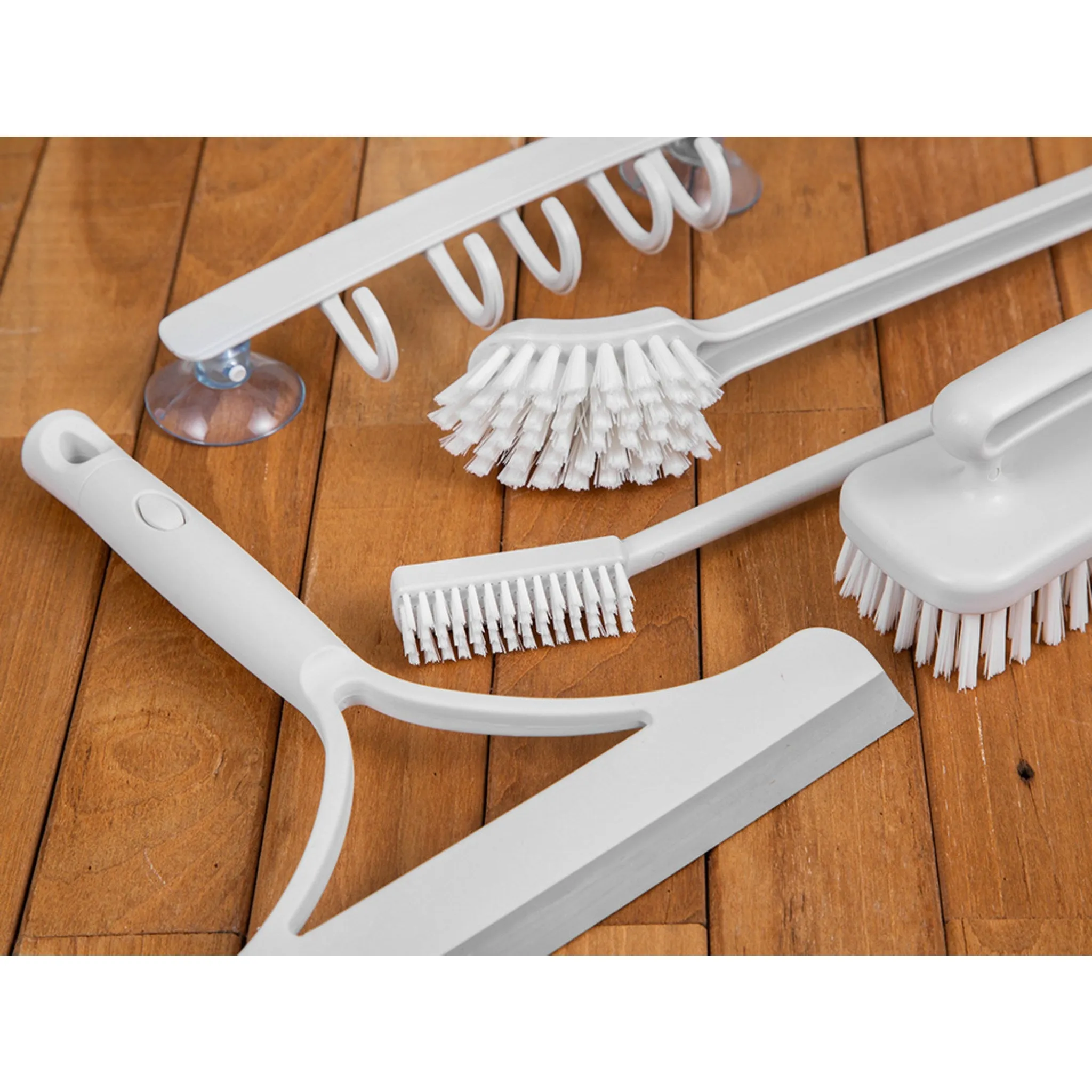 Comet Bathroom Cleaning Brush Set with Multi-Purpose Hanger   Handle Cleaning Brush   Square Floor Brush   Glass Wiper Gap Brush   Long Gap Brush - Cleaning Brushes/Stick - 🏆 #24 - Home Décor - Best of December