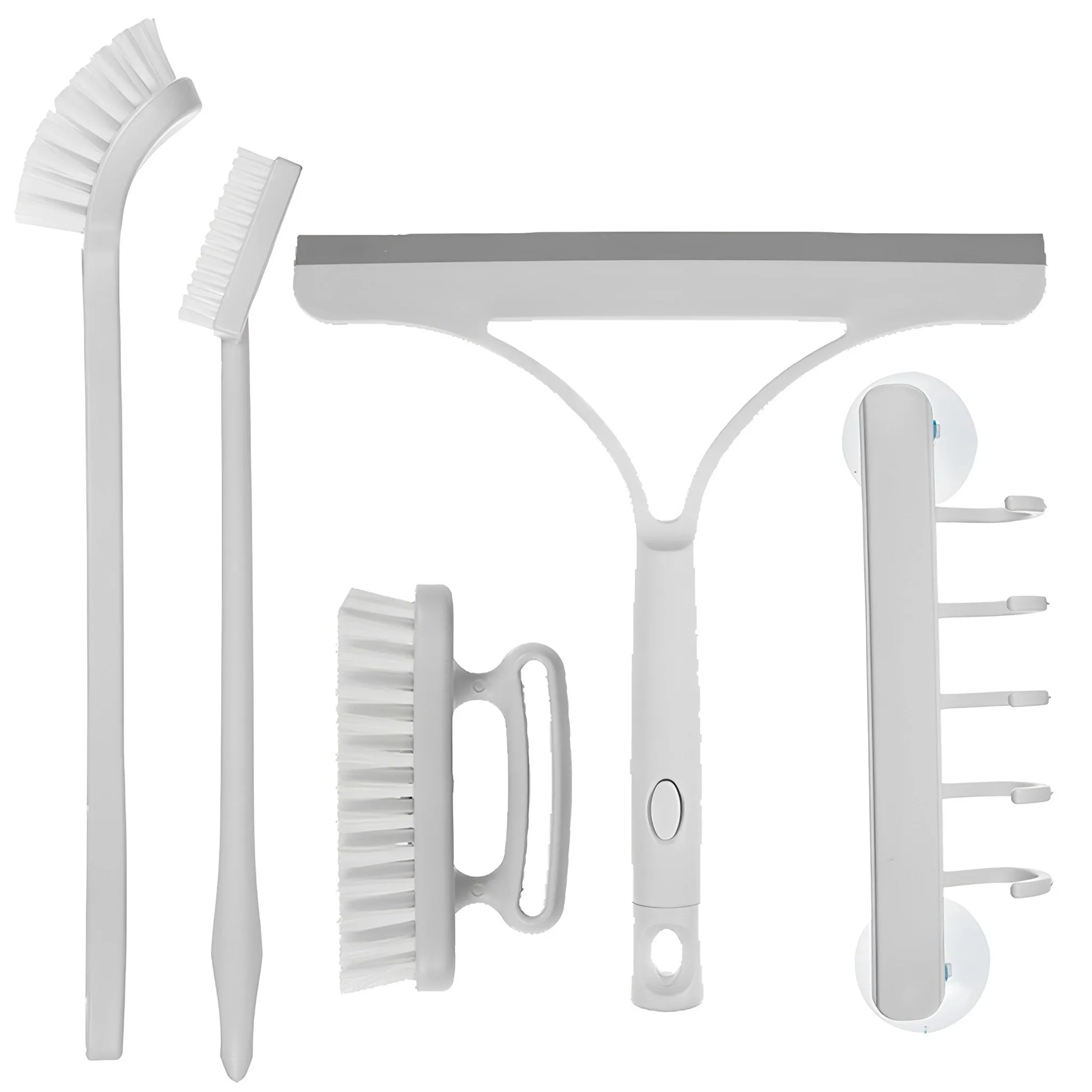 Comet Bathroom Cleaning Brush Set with Multi-Purpose Hanger   Handle Cleaning Brush   Square Floor Brush   Glass Wiper Gap Brush   Long Gap Brush - Cleaning Brushes/Stick - 🏆 #24 - Home Décor - Best of December