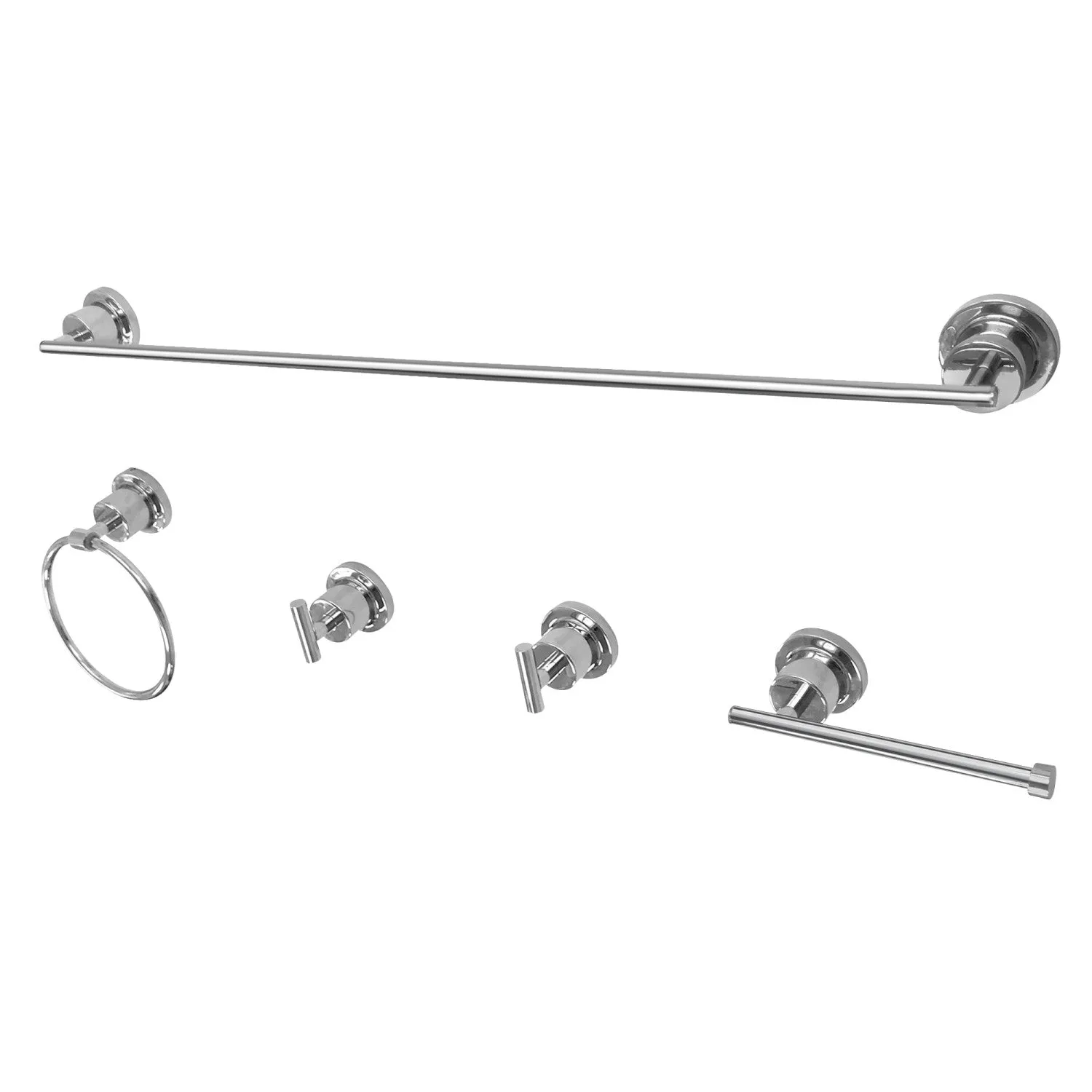 Concord 5-Piece 30-Inch Towel Bar Bathroom Accessory Set