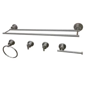 Concord BAH821318478SN 5-Piece 18-Inch Dual Towel Bar Bathroom Accessory Set, Brushed Nickel