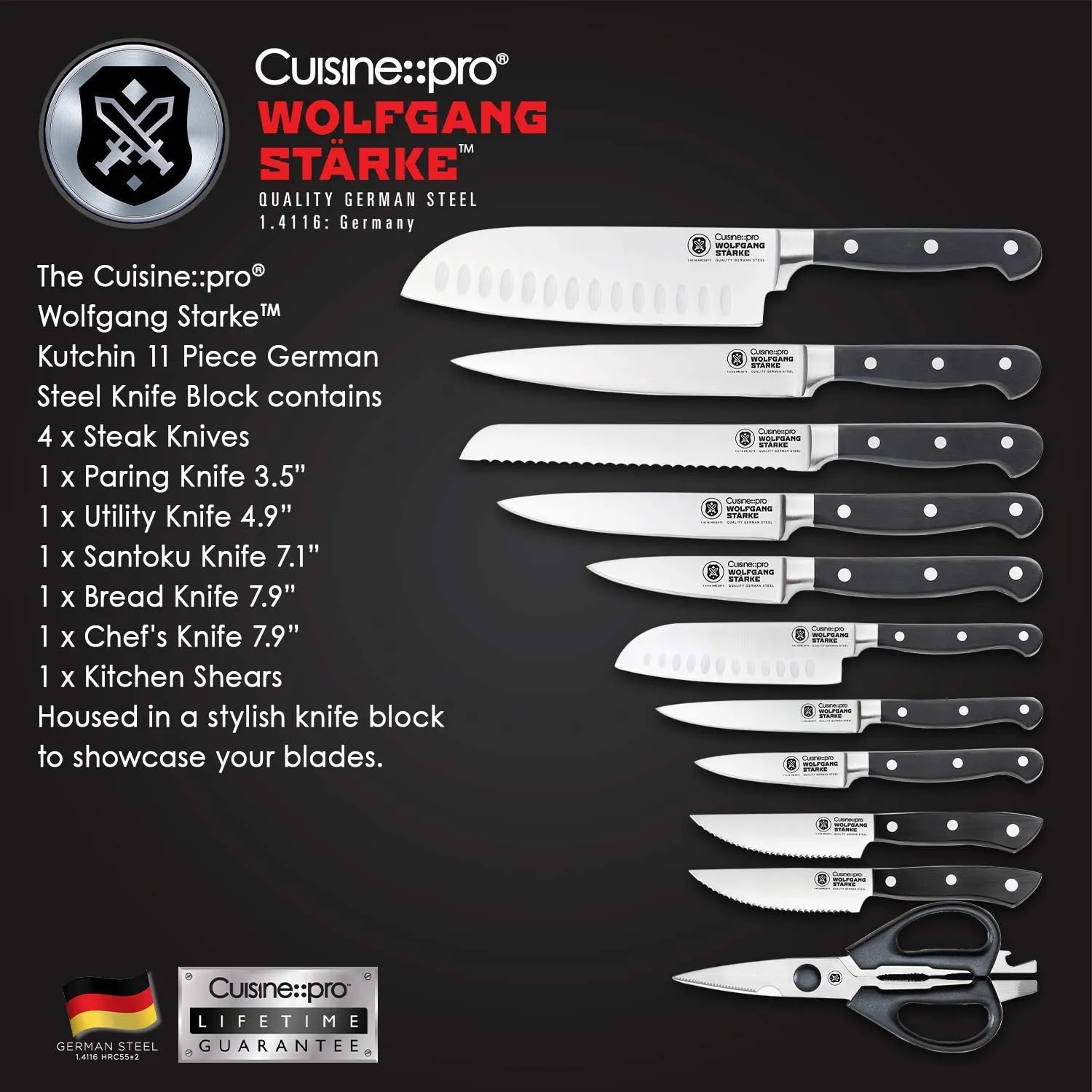 Cuisine::pro Wolfgang Starke Kutchin Knife Block 11Pc