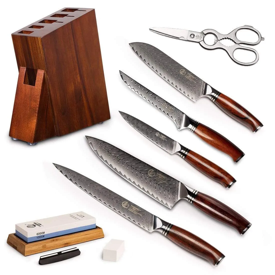 Damascus Kitchen Chef Knife Set 8 Piece-FYW Series