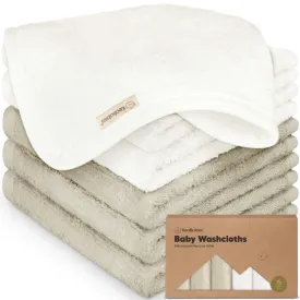 Deluxe Baby Washcloths (White/Stone)