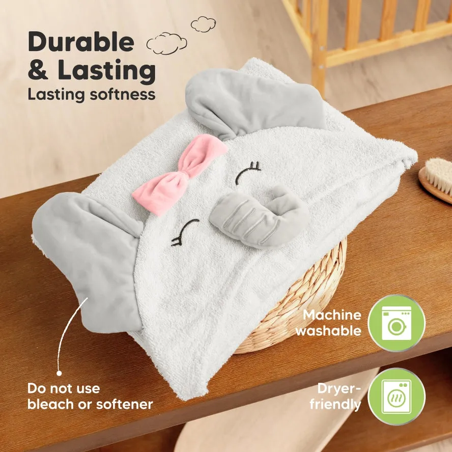 Girls Elephant Hooded Towel