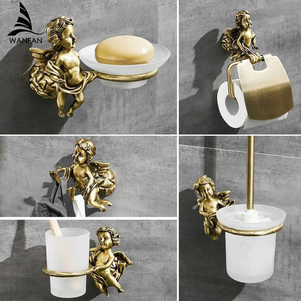 Gold Bathroom Hardware Set 🚽🛁🪣