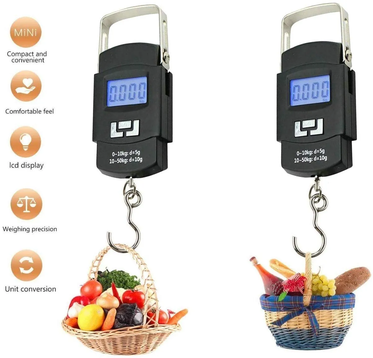 Gra8 50Kgs Digital Luggage Weighing Scale,Weight Machine for Home Kitchen Digital Weighing Hook Scale,Kitchen Weighing Scale Kitchen,Weight Machine,Kitchen Scale (1Pcs)