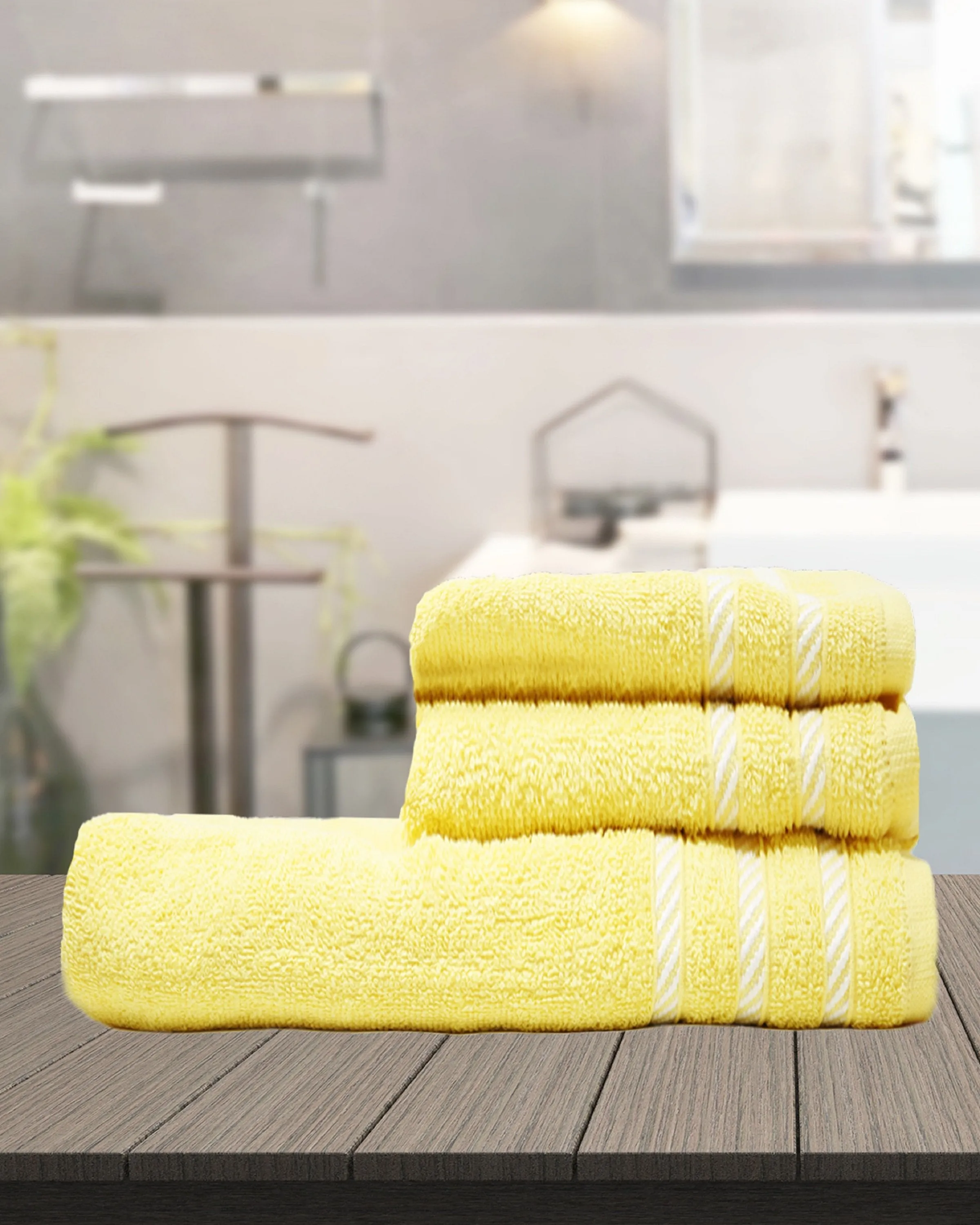 GREER BATH TOWELS- 3PCS- ANGIE'S INDIA