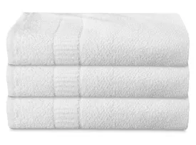 Heart Home Medium Size Soft Absorbent Cotton Face Towel, Newborn Bath Towel, Hand Towel, 30"x18"- Pack of 3 (White) -HS43HEARTH26622