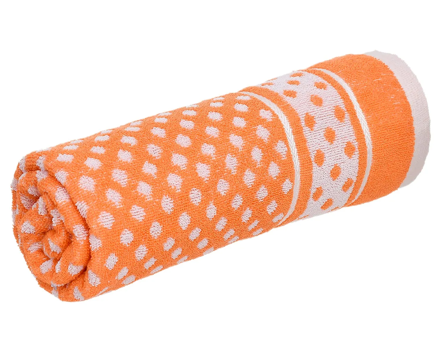 Heart HomeDot Printed Super Soft, Fluffy, and Absorbent, Cotton Bath Towel Perfect for Daily Use, 30"x60"- Pack of 2 (Orange)