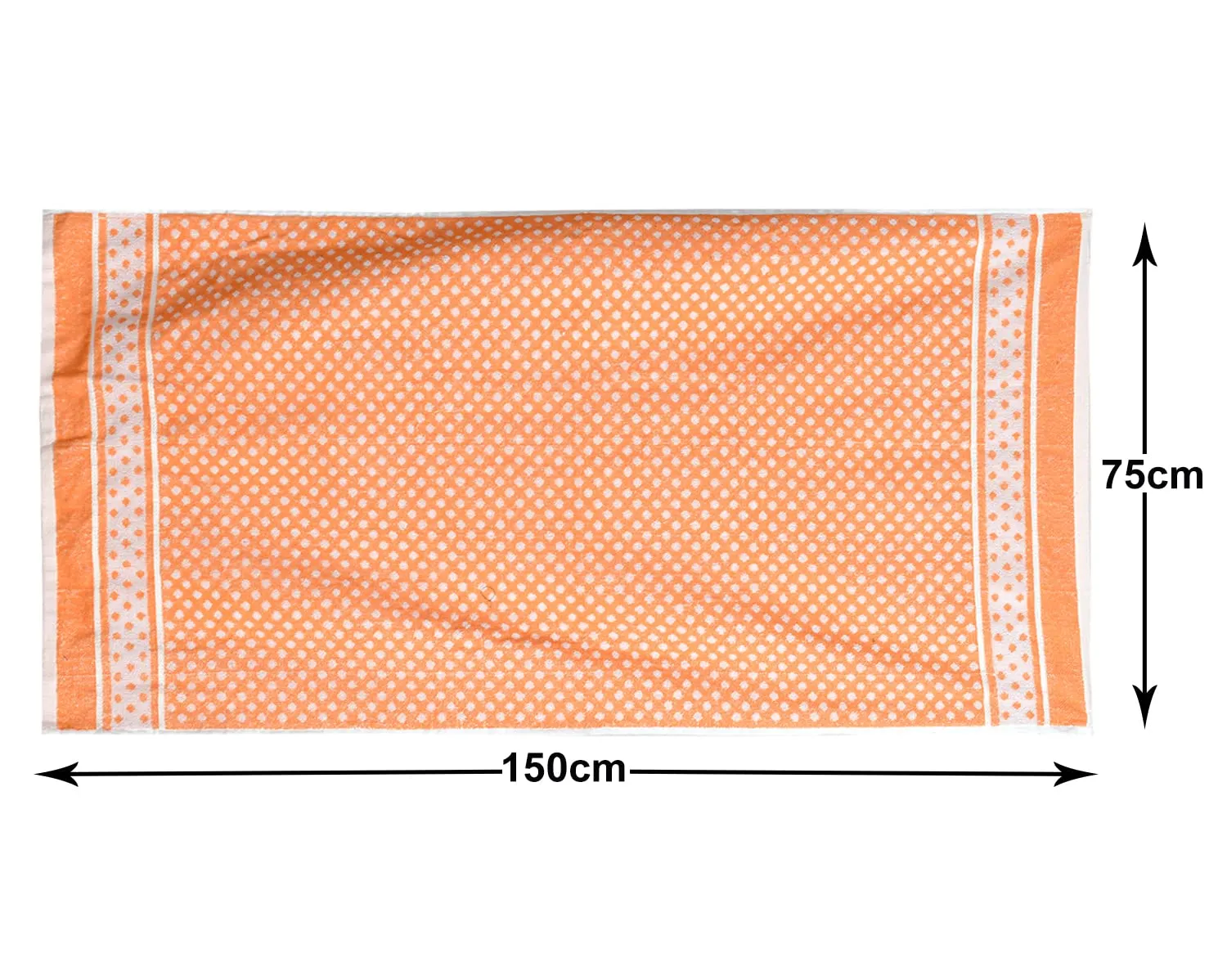 Heart HomeDot Printed Super Soft, Fluffy, and Absorbent, Cotton Bath Towel Perfect for Daily Use, 30"x60"- Pack of 2 (Orange)