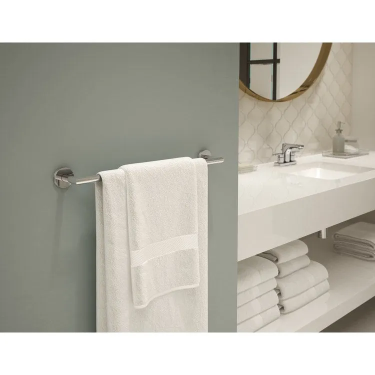 Identity Four-Piece Bath Accessory Set with Toilet Paper Holder, Robe Hook, Towel Ring, and 18" Towel Bar