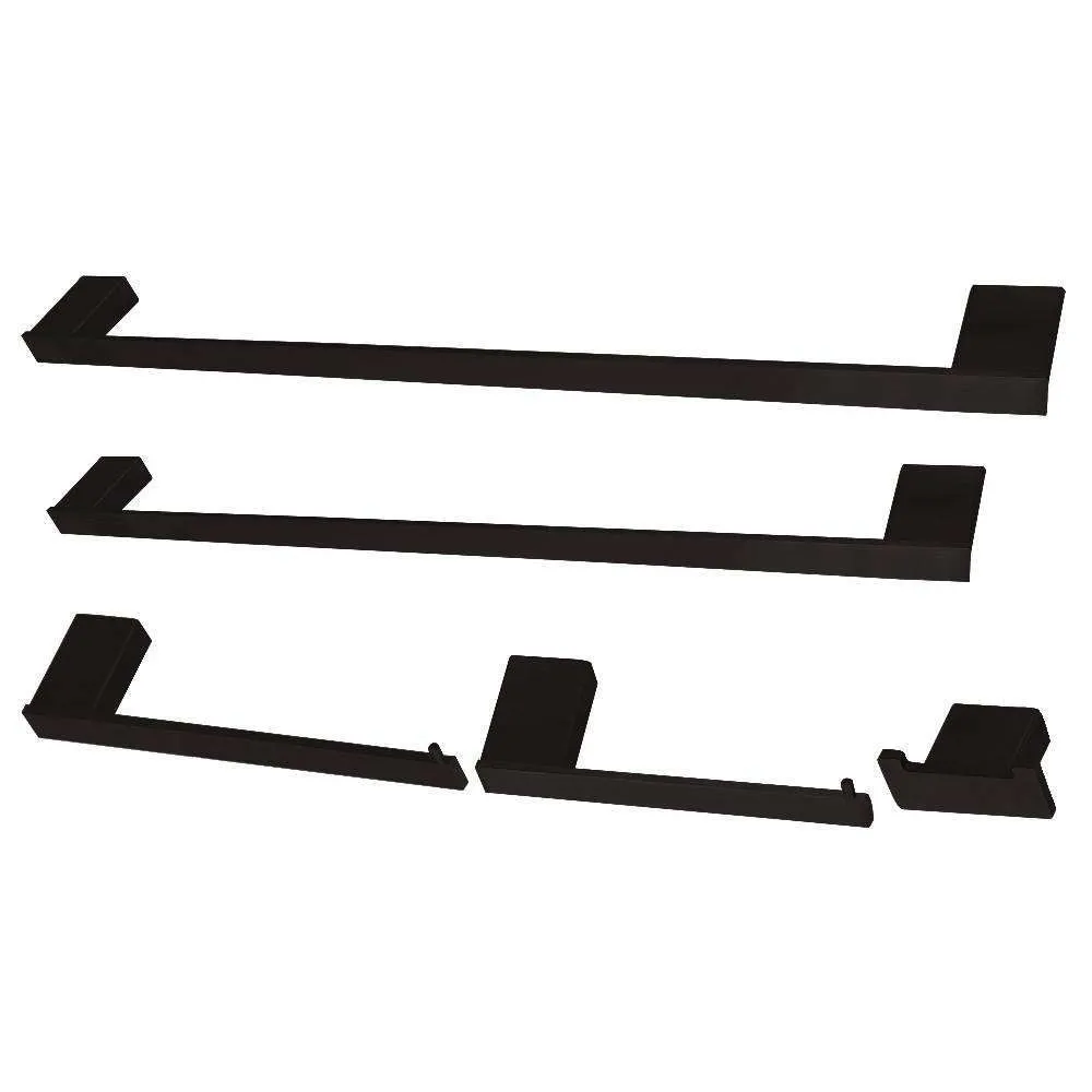 Kingston Brass BAHK6312478MB Metzinger 5-Piece Bathroom Accessory Set, Matte Black