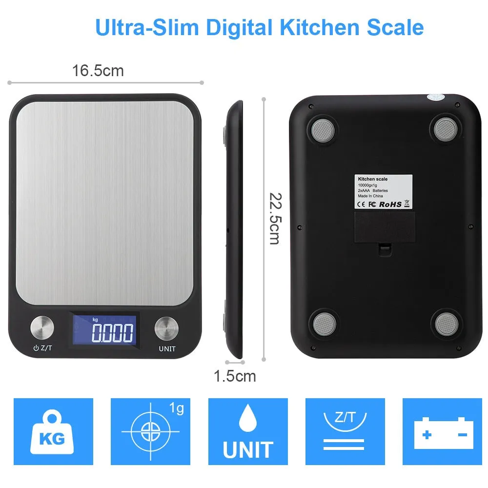 Kitchen Scale Touch Button LCD Display Multi-function Digital Scale