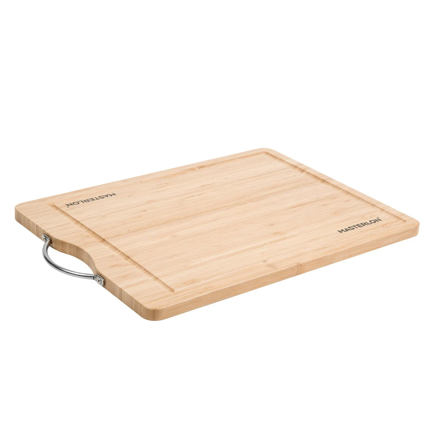 MASTERPAN 4-Pc Knife Set with Bamboo Cutting Board, 12x16" (30x40cm)