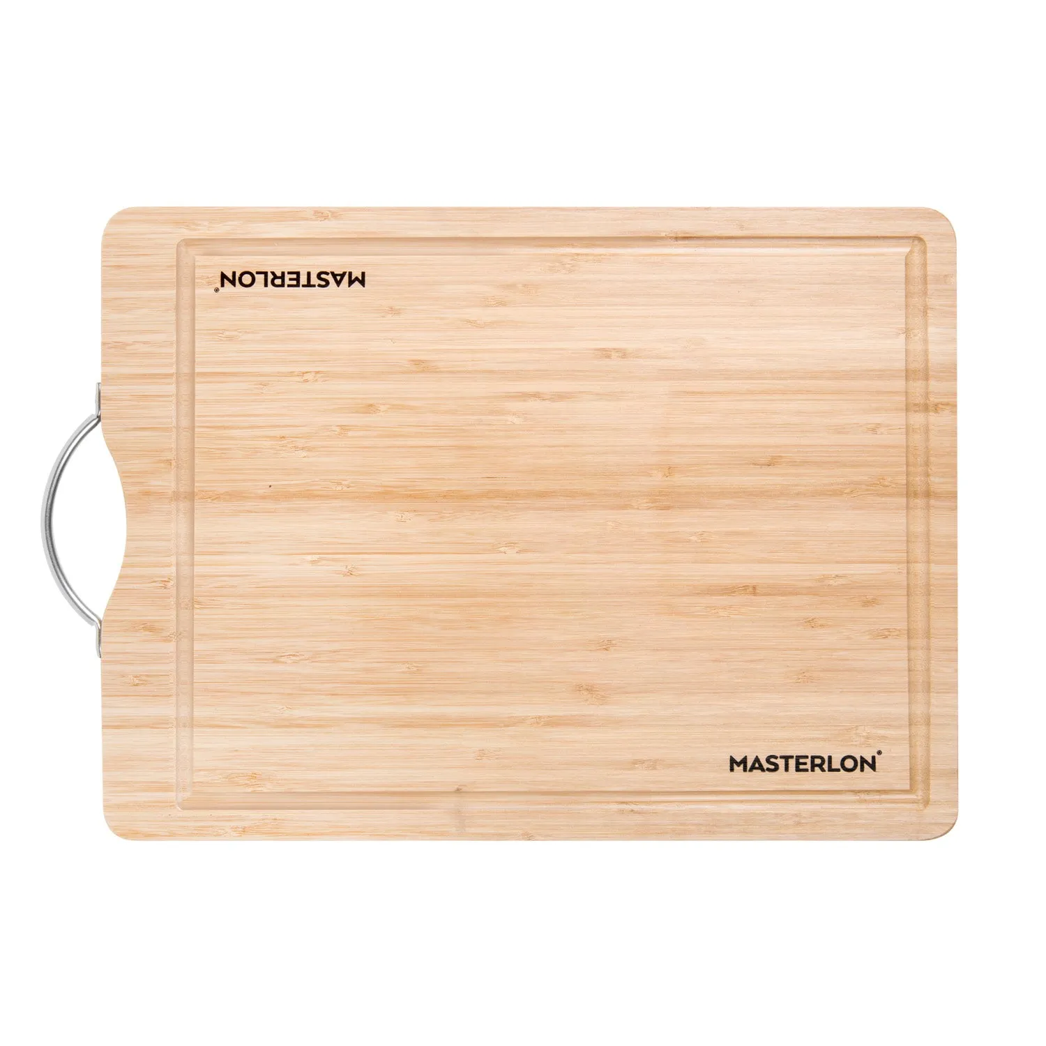 MASTERPAN 4-Pc Knife Set with Bamboo Cutting Board, 12x16" (30x40cm)