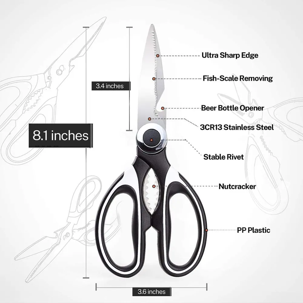 Multipurpose Kitchen Scissor with Bottle Opener