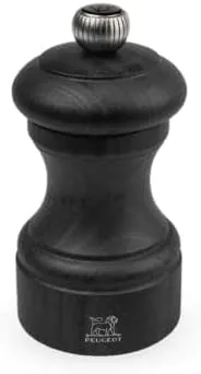 Peugeot Bistro Manual Pepper Mill, Adjustable Grinder - Beechwood, Graphite Finish - 10cm/4"