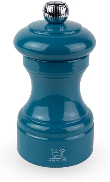 Peugeot Bistro Pacific Blue Lacquer Pepper Mill - 10cm/4"