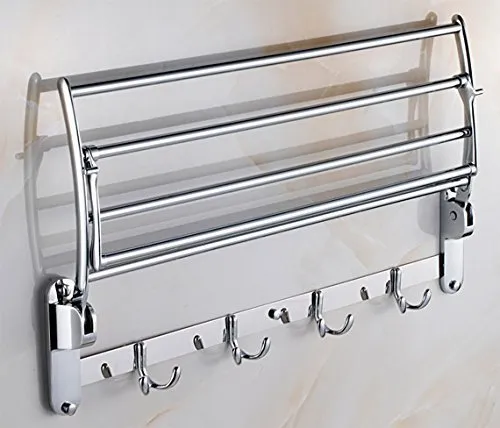 Planet Classic Stainless Steel Folding Towel Rack for Bathroom/Towel Holder(18 Inches-Chrome Finish)