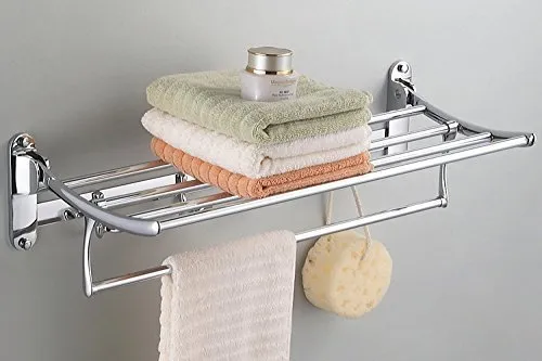 Planet Classic Stainless Steel Folding Towel Rack for Bathroom/Towel Holder(18 Inches-Chrome Finish)