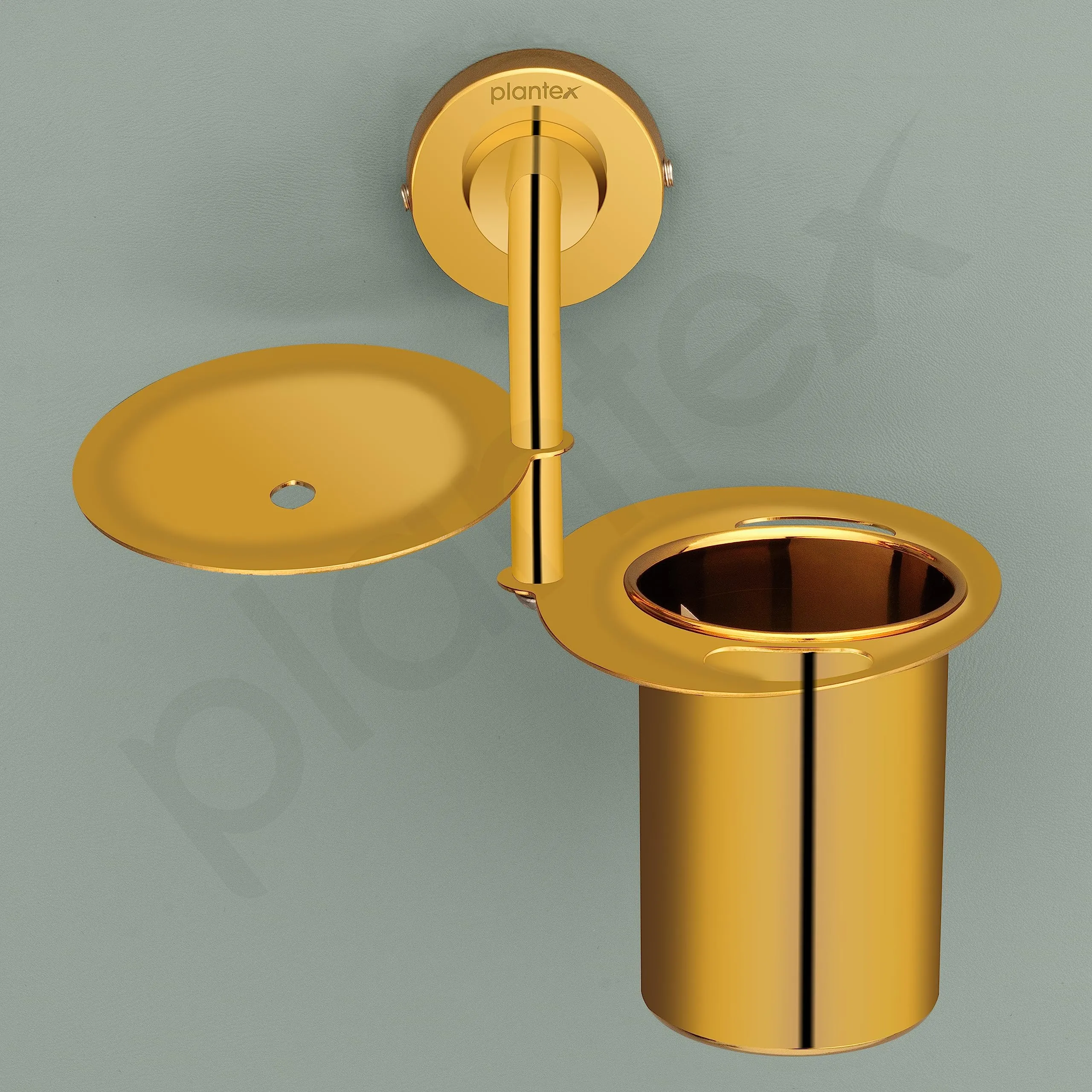 Plantex Daizy Gold Toothbrush, Paste and Tumbler Holder for Bathroom and wash Basin (304 Stainless Steel)