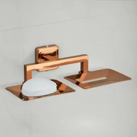 Plantex Decan Rose Gold Twin soap Holder Stand for Bathroom and wash Basin (304 Stainless Steel/Pack of 2)