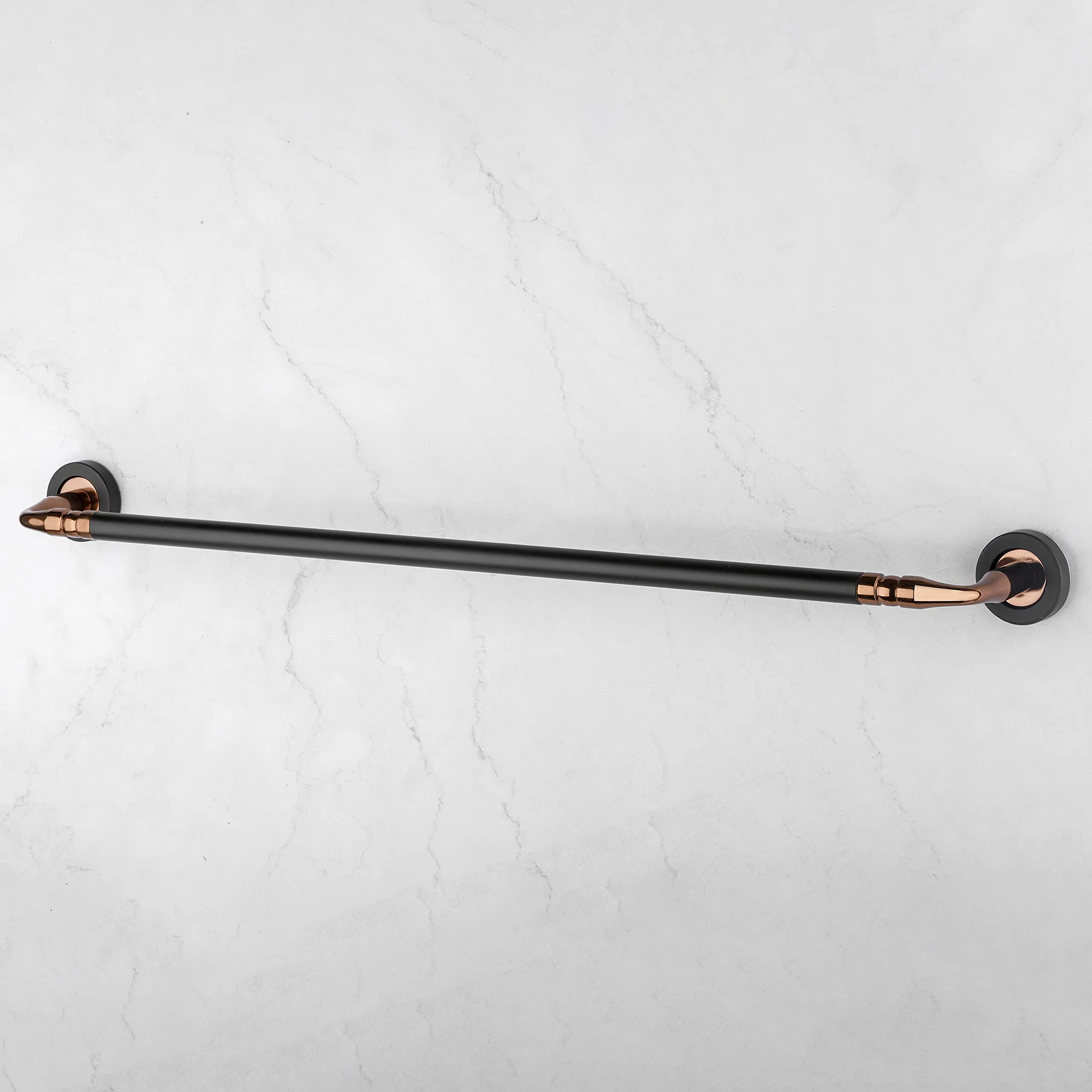 Plantex Stainless Steel Towel Hanger for Bathroom/Towel Rod/Bar/Bathroom Accessories (24 inch - Rose Gold & Black) - Pack of 1